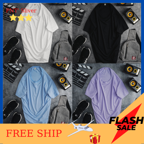 Áo thun trơn tay ngắn basic form unisex nam nữ chất cotton 100% có size lớn đến 90kg