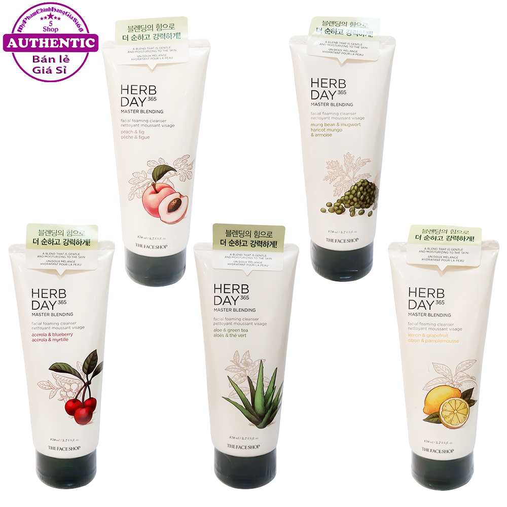 SỮA RỬA MẶT CHIẾT XUẤT TỪ TRÁI CÂY HerbDay TỰ NHIÊN 365 THE FACE SHOP