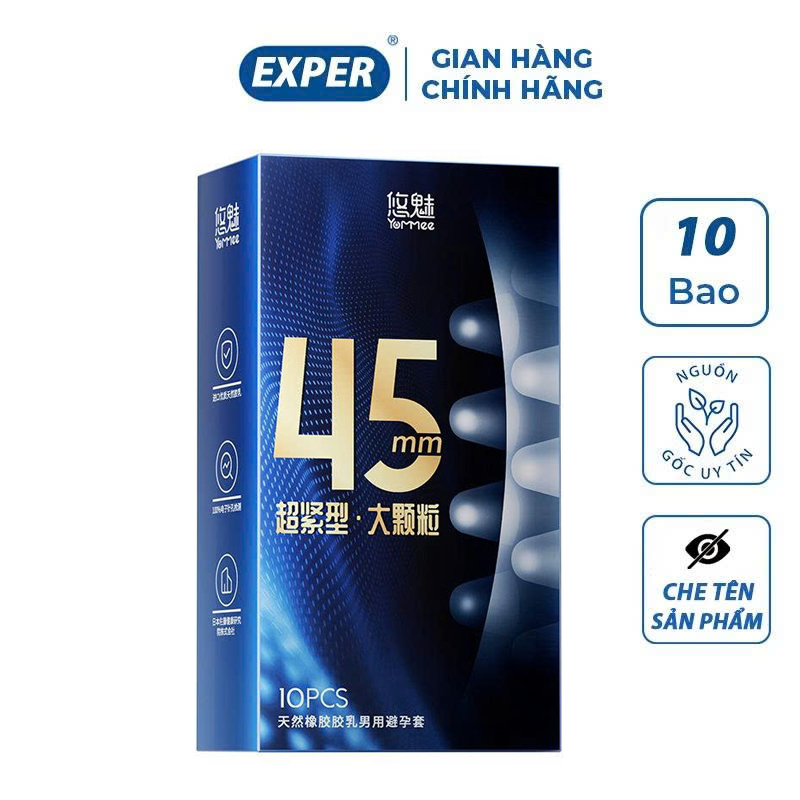 Bao cao su gai lớn 45mm SMALL Xanh, bcs size nhỏ 45mm có gai siêu mỏng kéo dài quan hệ