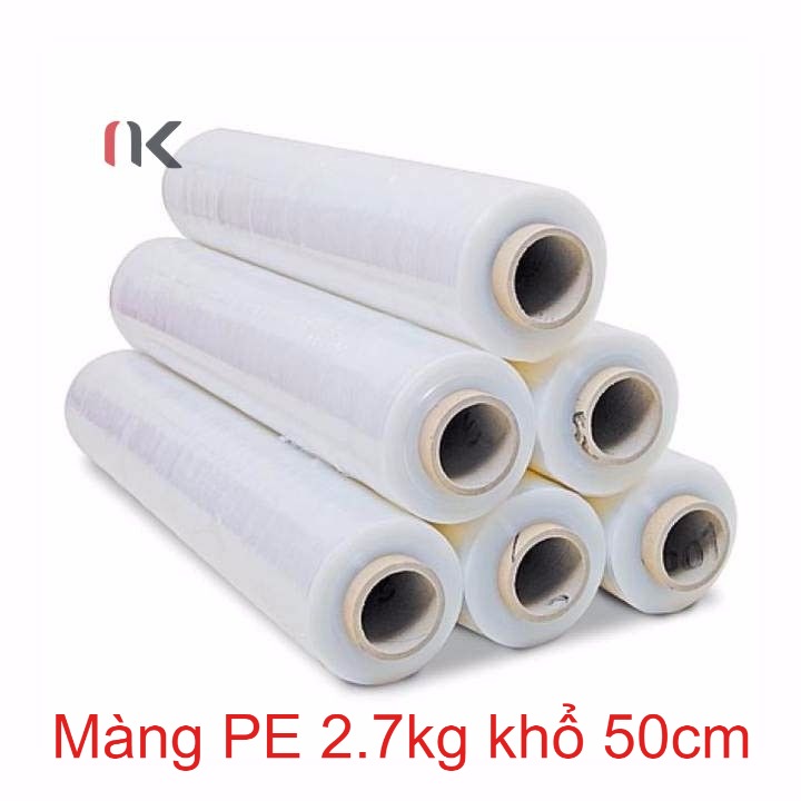 Màng PE 2.7kg 50cm, màng phủ chống bụi, quấn đồ gỗ nội thất, bọc sản phẩm, thùng carton