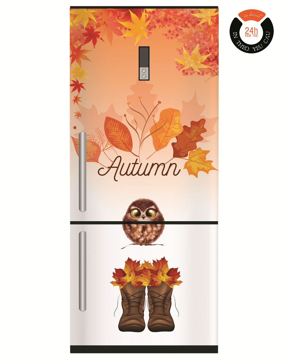 Giấy decal dán tủ lạnh chim cú mùa thu - thuthaodecor