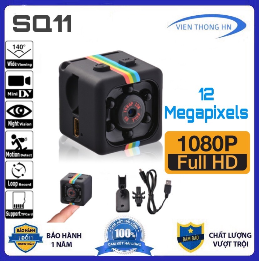 Camera siêu mini, camera hành trình mini SQ11, camera hành trình xe máy phượt, chống rung chống xước full HD1080