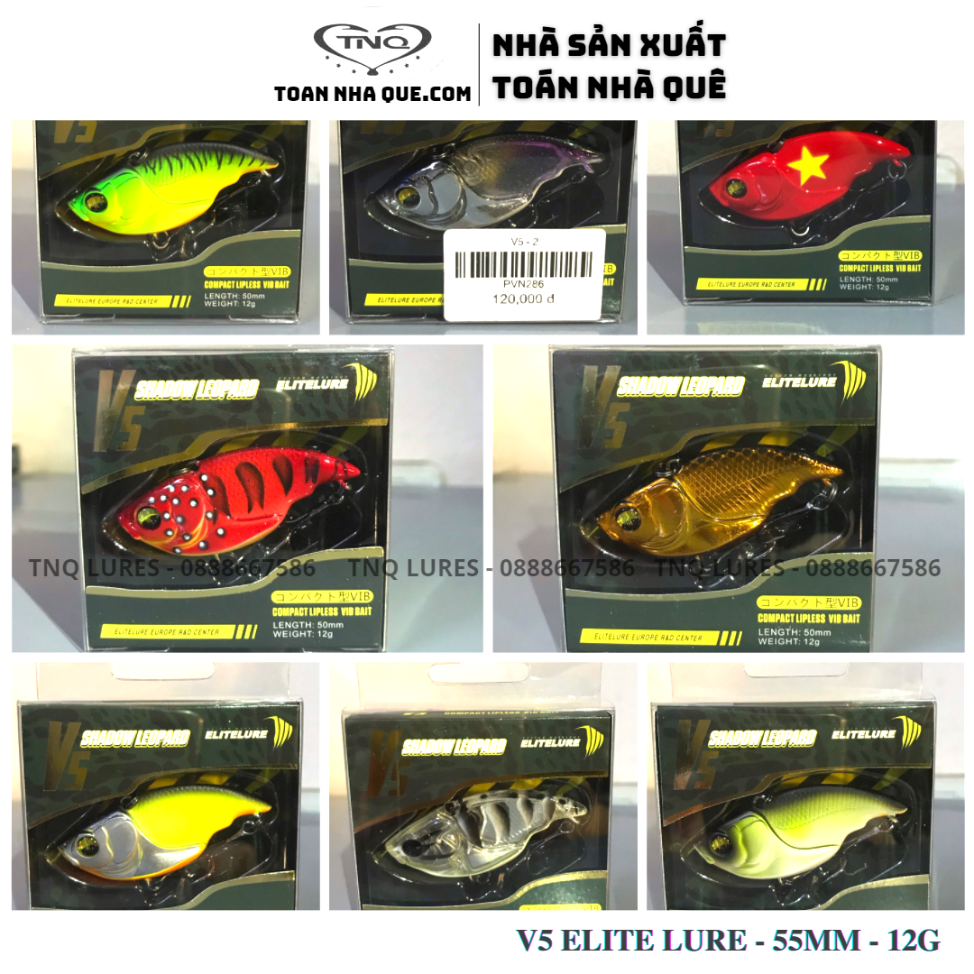 Mồi lure cá lóc v5 elite lure - tnq toán nhà quê giao màu ngẫu nhiên