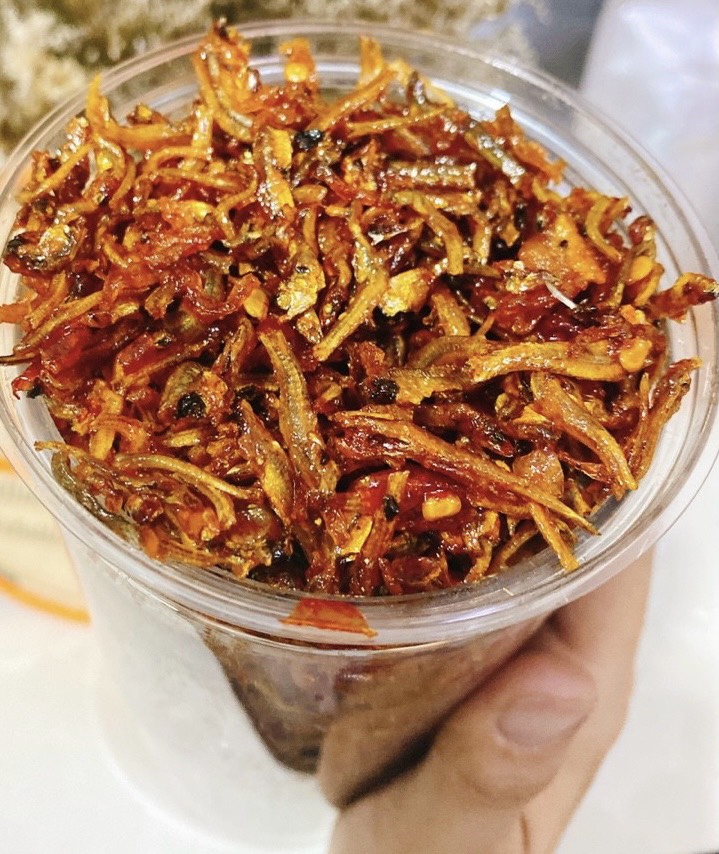 Cá cơm rim mắm tỏi ớt cực ngon 250g