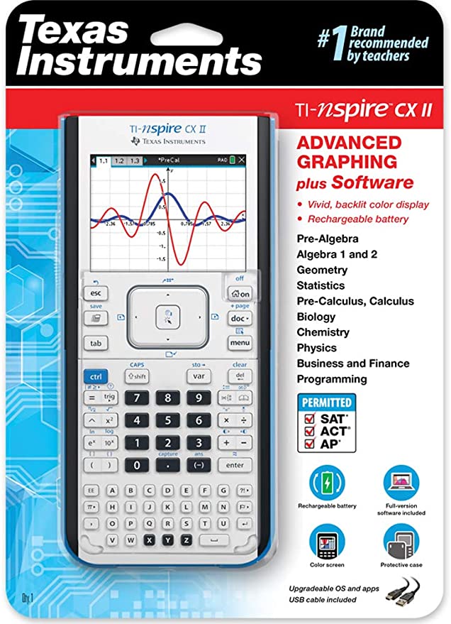 Máy tính Khoa học Lập trình Vẽ đồ thị Texas Instruments TINspire CX II