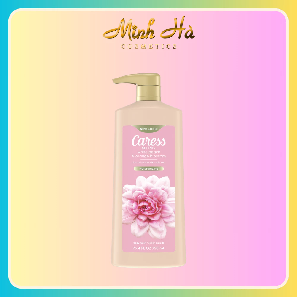 Sữa tắm Caress Daily Silk White Peach & Orange Blossom 750ml (Moisturizing) dưỡng ẩm cho da luôn mềm mại và mịn màng