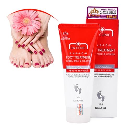 Kem Dưỡng Da Chân 3W Clinic Enrich Foot Treatment 100ml