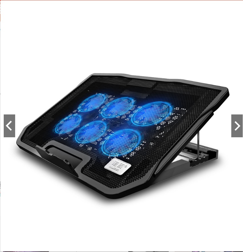 Đế tản nhiệt Nuoxi 6 quạt, quạt tản nhiệt 3 quạt dành cho laptop 12 - 17 inch có đèn led, Công Suất Cao Mạnh Mẽ Êm Du