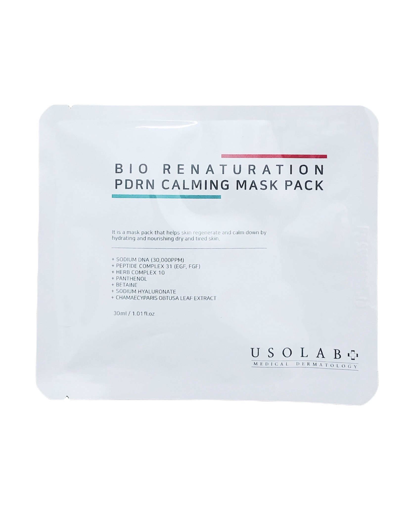 Mặt nạ tái tạo da tế bào gốc cá hồi Usolab - PDRN Calming Mask - Miếng