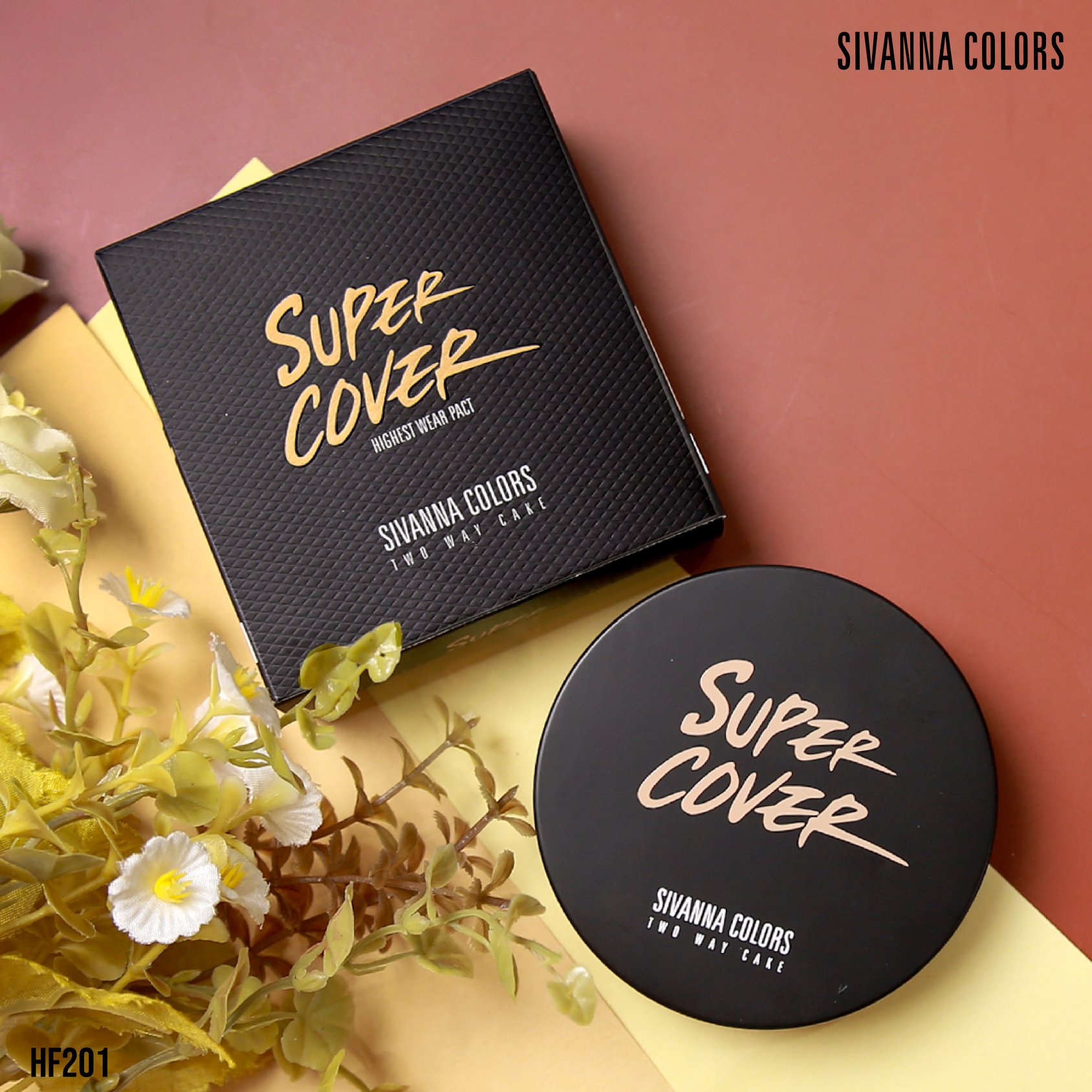 Phấn Nền Sivanna Kiềm Dầu Super Cover Two Way Cake HF201
