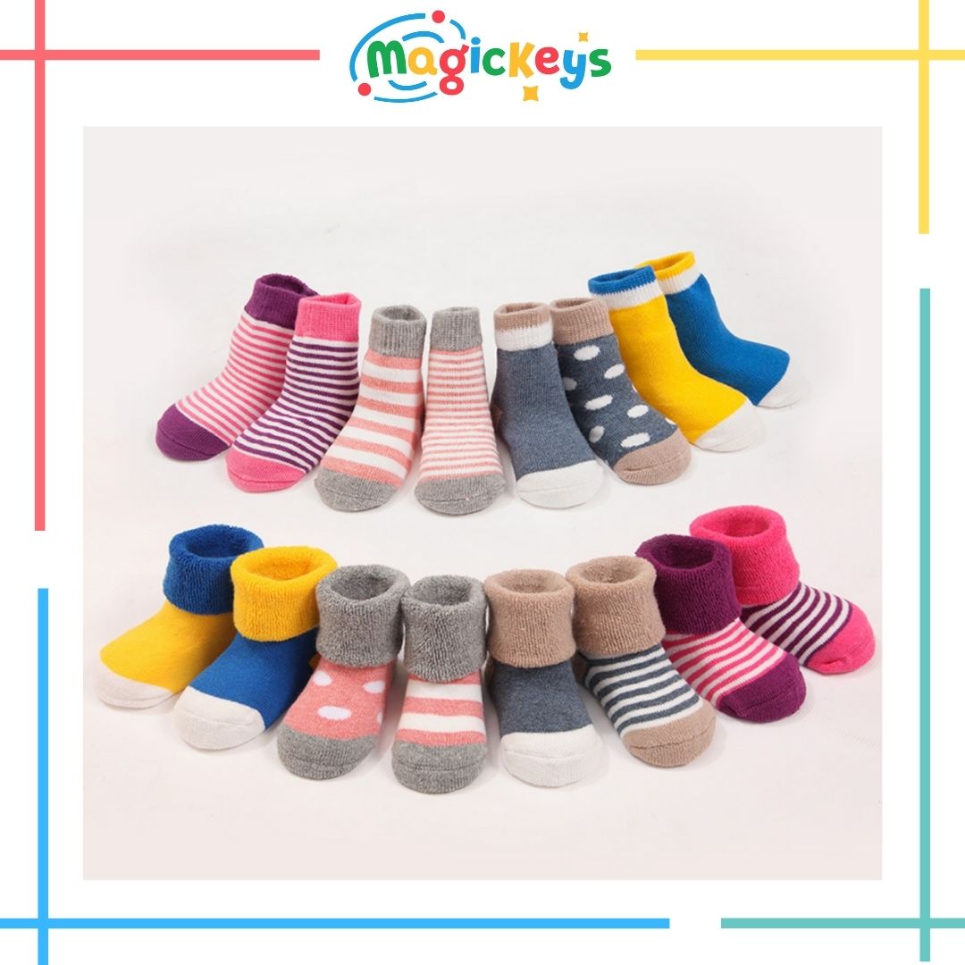 Set 4 Đôi Tất Bông Cao Cổ Cho Bé Từ 0 Đển 5 Tuổi. Phụ Kiện Xinh Cho Bé Trai Và Bé Gái KASG13NYN1614