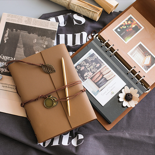 Album đựng ảnh, nhật ký bìa da vintage dán ảnh trực tiếp 6x9, 9x12, 10x15, 12x16
