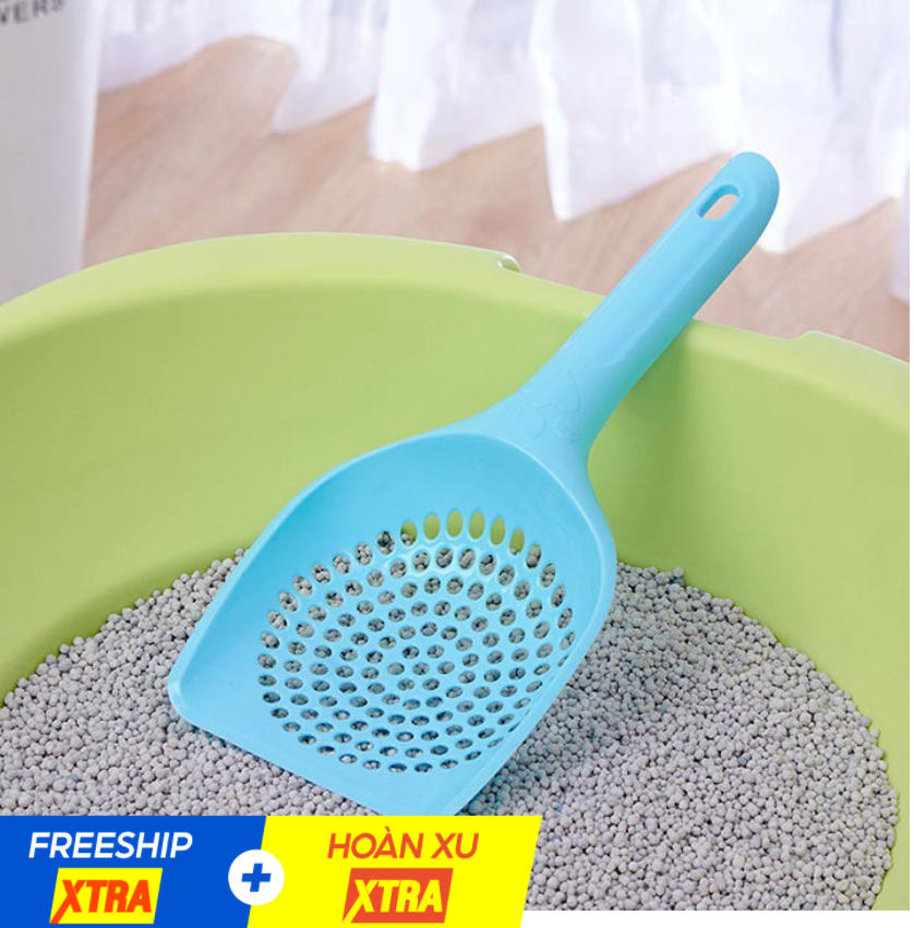 Xẻng xúc cát vệ sinh cho mèo lỗ tròn chó thú cưng