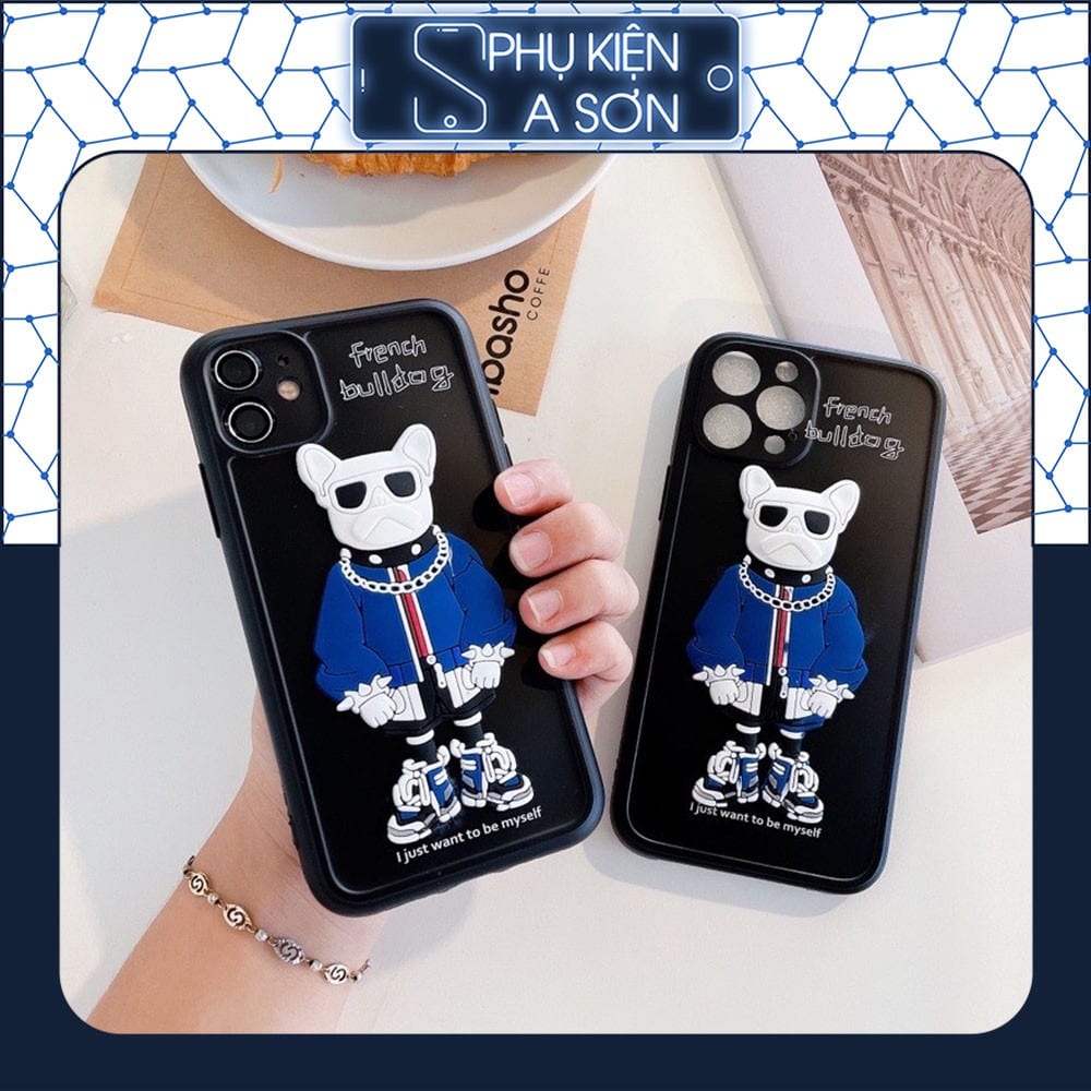 Ốp lưng iphone - Ốp điện thoại IMD dẻo hình bulldog cực sang chảnh 5/5s/ 6/6plus/6s/6splus/7/7plus/8/8plus/x/xs/11/12/pr