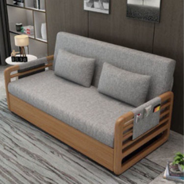 [Giá Tốt] Ghế SoFa Giường Gấp Gọn Thông Minh, Giường Sofa Kéo Cao Cấp Tay Gỗ Tự Nhiên 3 Cấp Độ Gấp Gọn Có Túi Đựng Đồ Siêu Tiện Lợi