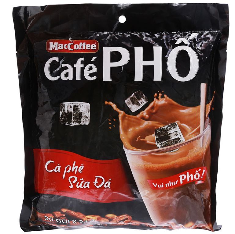 Bịch 30 gói cà phê sữa đá maccoffee café phố 30goi*24g