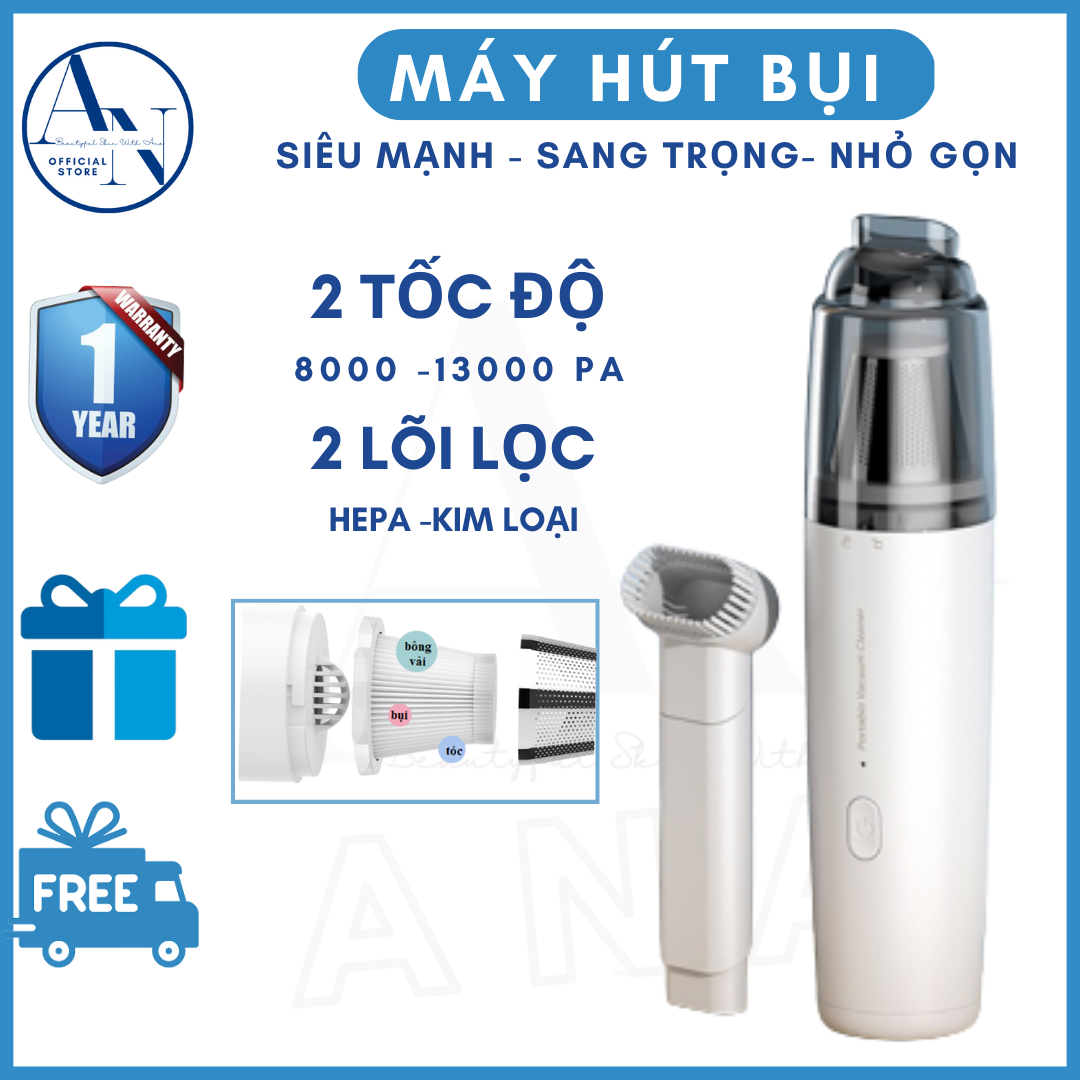 Máy hút bụi cầm tay mini không dây 2 lõi lọc ANA Máy hút bụi cầm tay mini không dây máy hút bụi giường nệm, máy hút bụi gia đình, may hut bui mini cầm tay, máy hut bui cầm tay, may hut bui gia đình, gia dụng thông minh