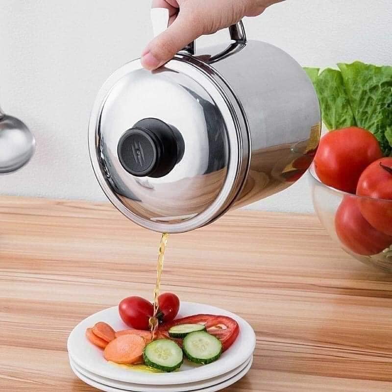 Bình Lọc Dầu Ăn INOX 304. Lọc dầu ăn xả bỏ cặn, Ca lọc dầu ăn, Bình đựng dầu, hũ chứa đựng dầu mỡ lọc cặn dầu, Ca lọc dầu ăn, Bình đựng dầu, hũ chứa đựng dầu mỡ lọc cặn dầu chiên