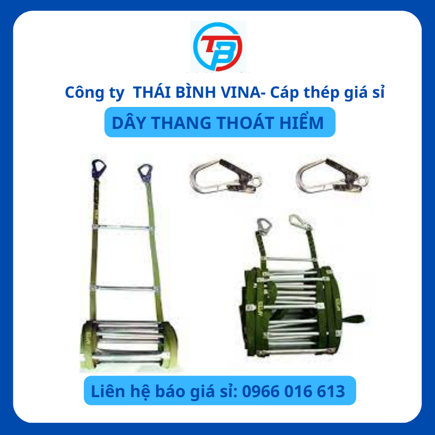 Thang dây thoát hiểm chống cháy , thang dây cứu sinh chiều dài 5m