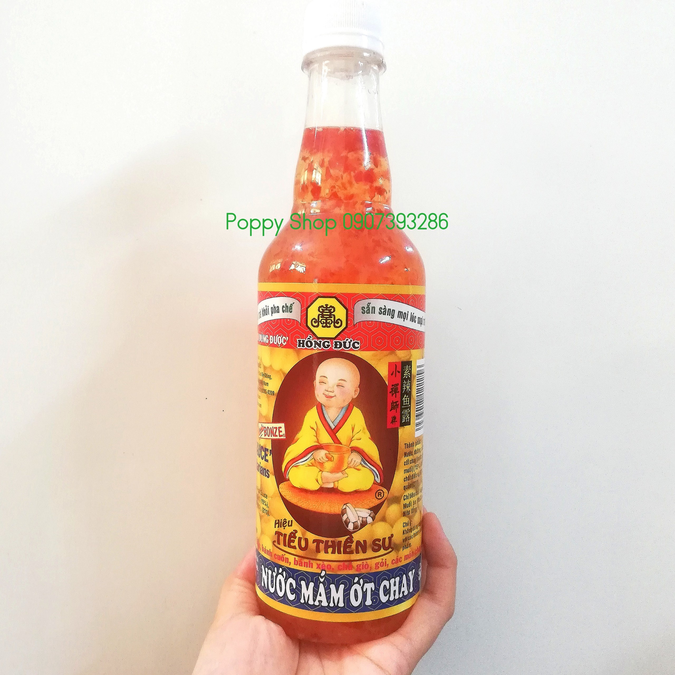 [HCM]Thùng 12 Chai Nước Mắm Ớt Chay Pha Sẵn Tiểu Thiền Sư Vegetarian Chilli Fish Sauce 500 ml x12