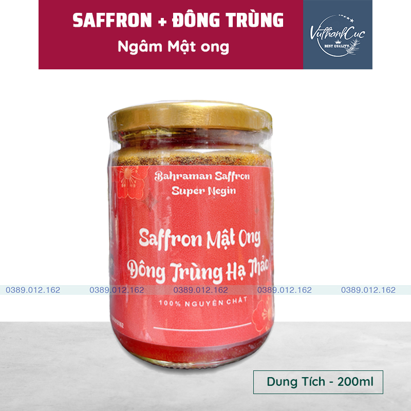 Saffron + nấm đông trùng hạ thảo ngâm mật ong - hũ 200ml