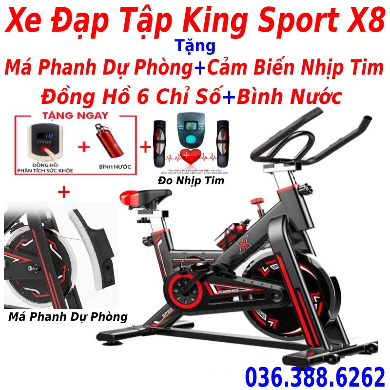 Máy chạy bộ xe đạp tập thể dục Queen Sport X9 thế hệ 5.0 - Tặng kèm đo nhịp tim + đồng hồ 7 chỉ số + má phanh dự phòng - Bảo hành 36 tháng