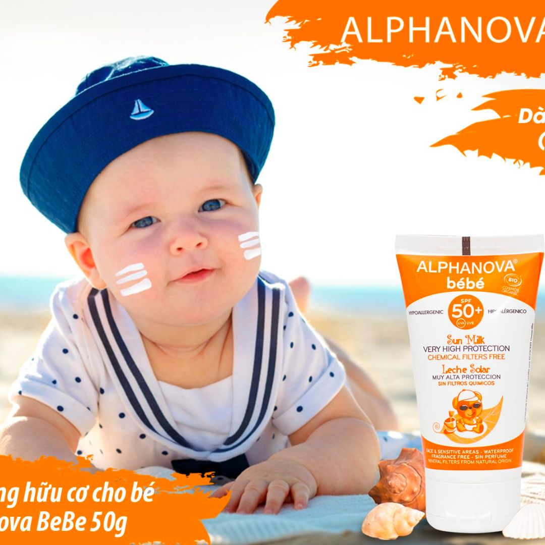 kem chống nắng hữu cơ cho bé sơ sinh alphanova 50g - kem chống nắng cho bé 7
