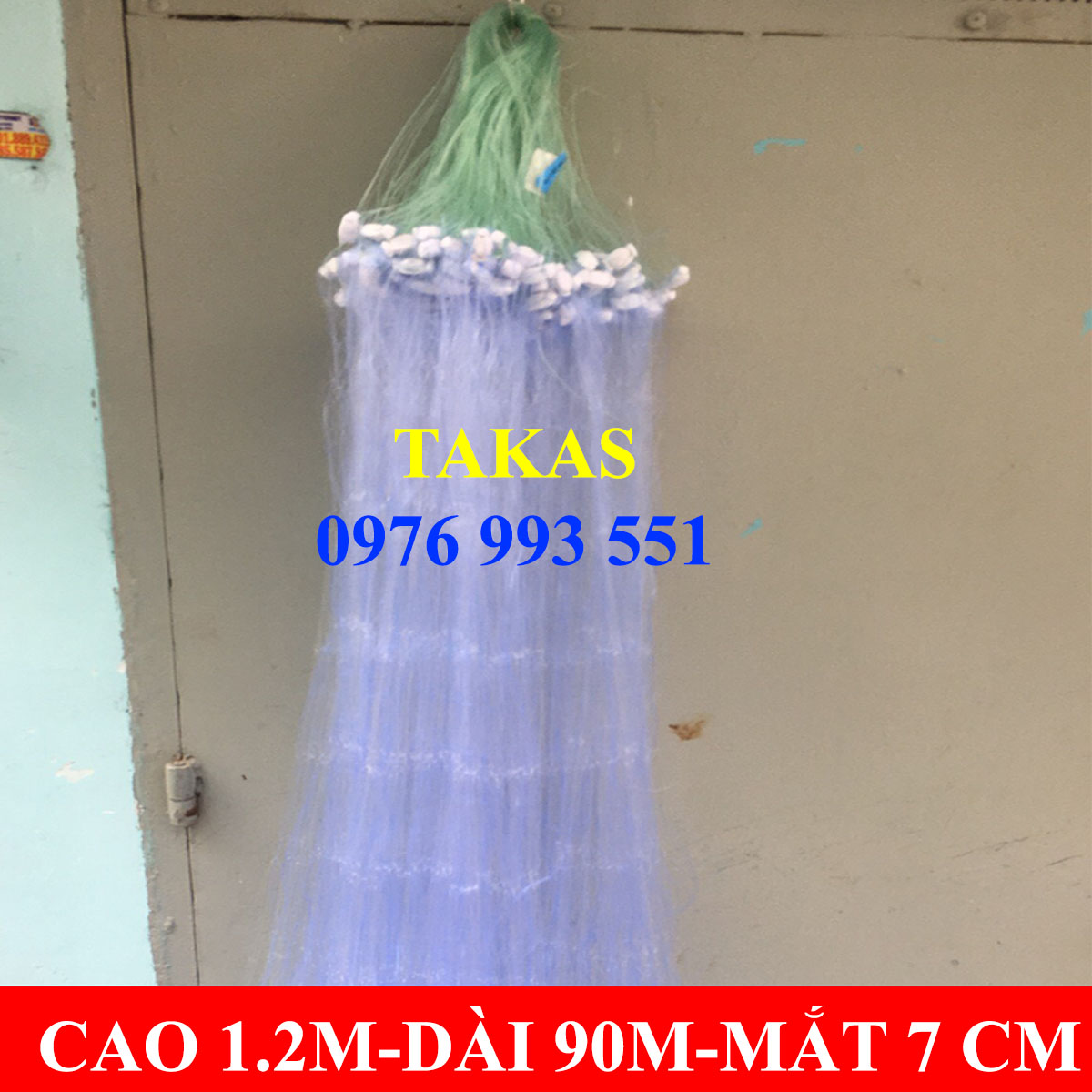 Lưới Đánh Cá 3 Màn LOẠI 1 - Chiều Cao 1.2 Mét - Dài 90M Mét - Đủ SIZE : Mắt 3-4 - 5 - 6 - 7 - 8-9CM( Lưới Xanh tàng hình Thái,chì Nặng,lưới chìm)
