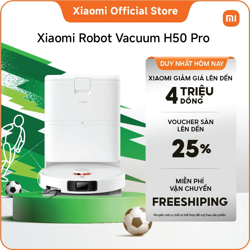 Robot hút bụi Xiaomi H50 Pro| Robot hút bụi lau nhà Xiaomi Vacuum | |Lực hút mạnh 15000Pa| Tự làm sạch  tích hợp tất cả  trong một