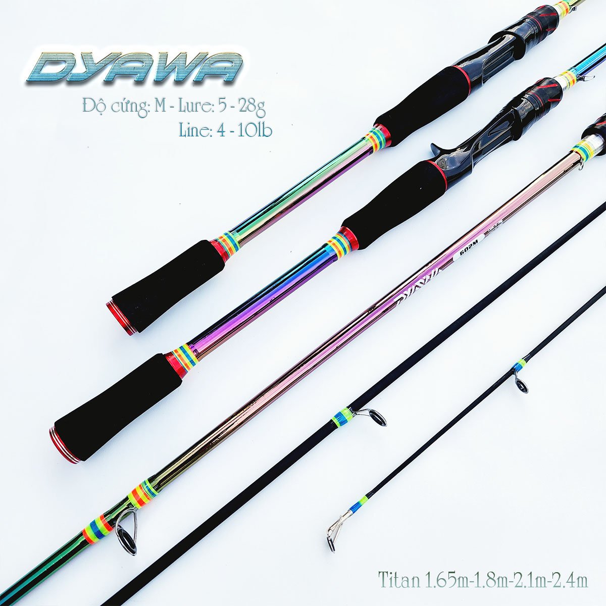 Cần câu lure máy ngang và máy đứng Dyawa titan độ dài đa dạng CM27