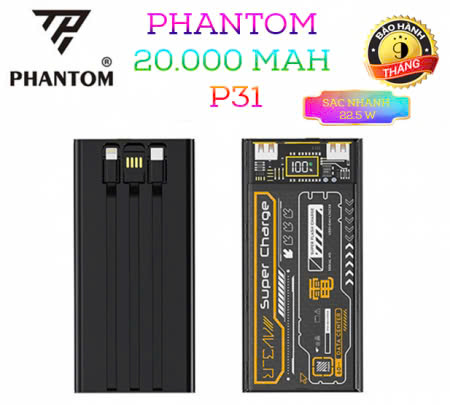 Pin Dự Phòng 20.000mah Phantom P31