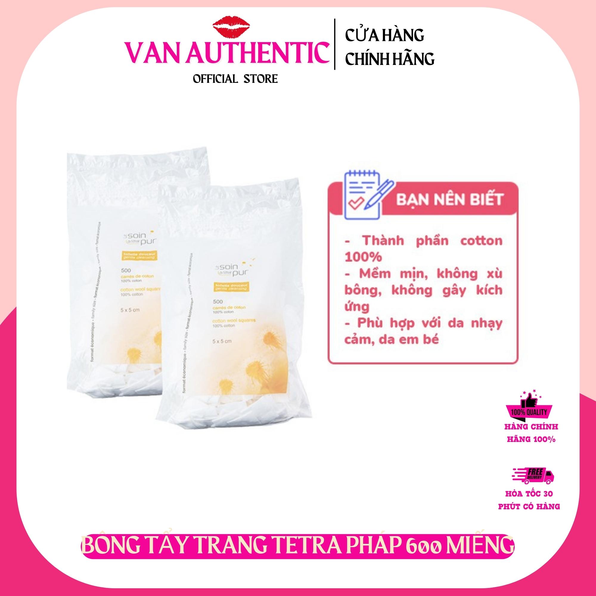 Bông tẩy trang Tetra 500 miếng của Pháp