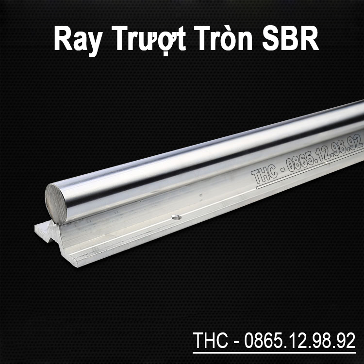 Thanh Ray Trượt Tròn Có Đế SBR Dài 1 Mét Phi 12mm