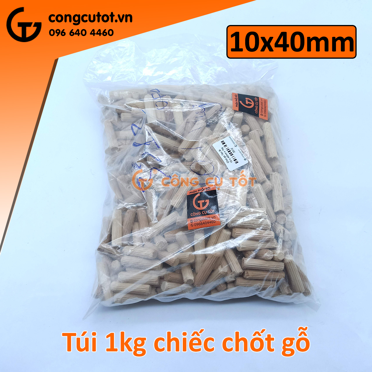 Chốt gỗ tần bì dài 40mm túi 1kg