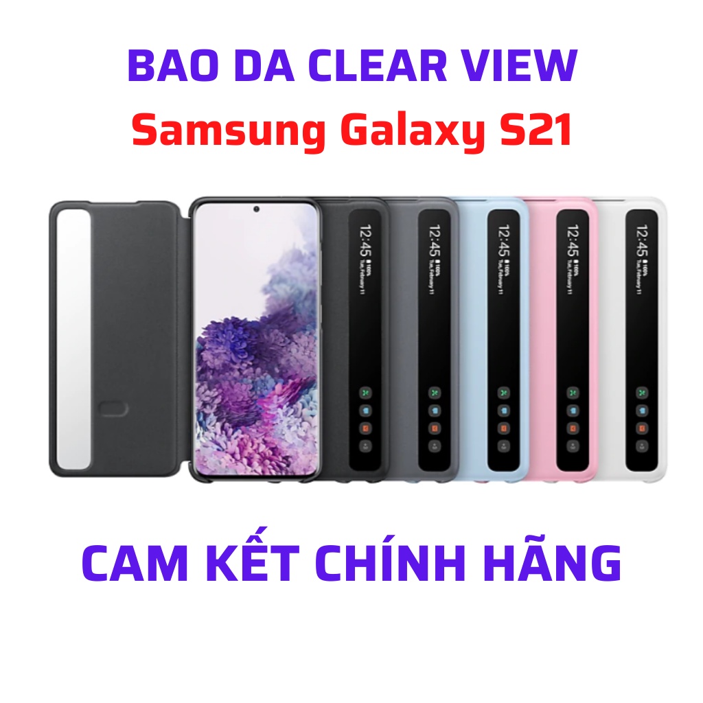 Bao da clear view samsung galaxy s21 ✅ chống sốc ✅ kháng khuẩn ✅ màn led thông báo