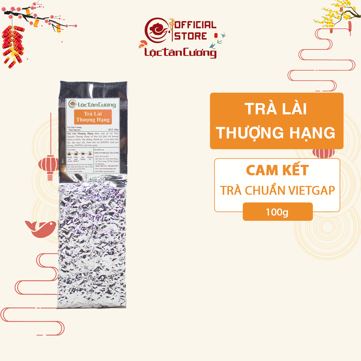Trà ướp hoa lài thượng hạng 100gr - lộc tân cương