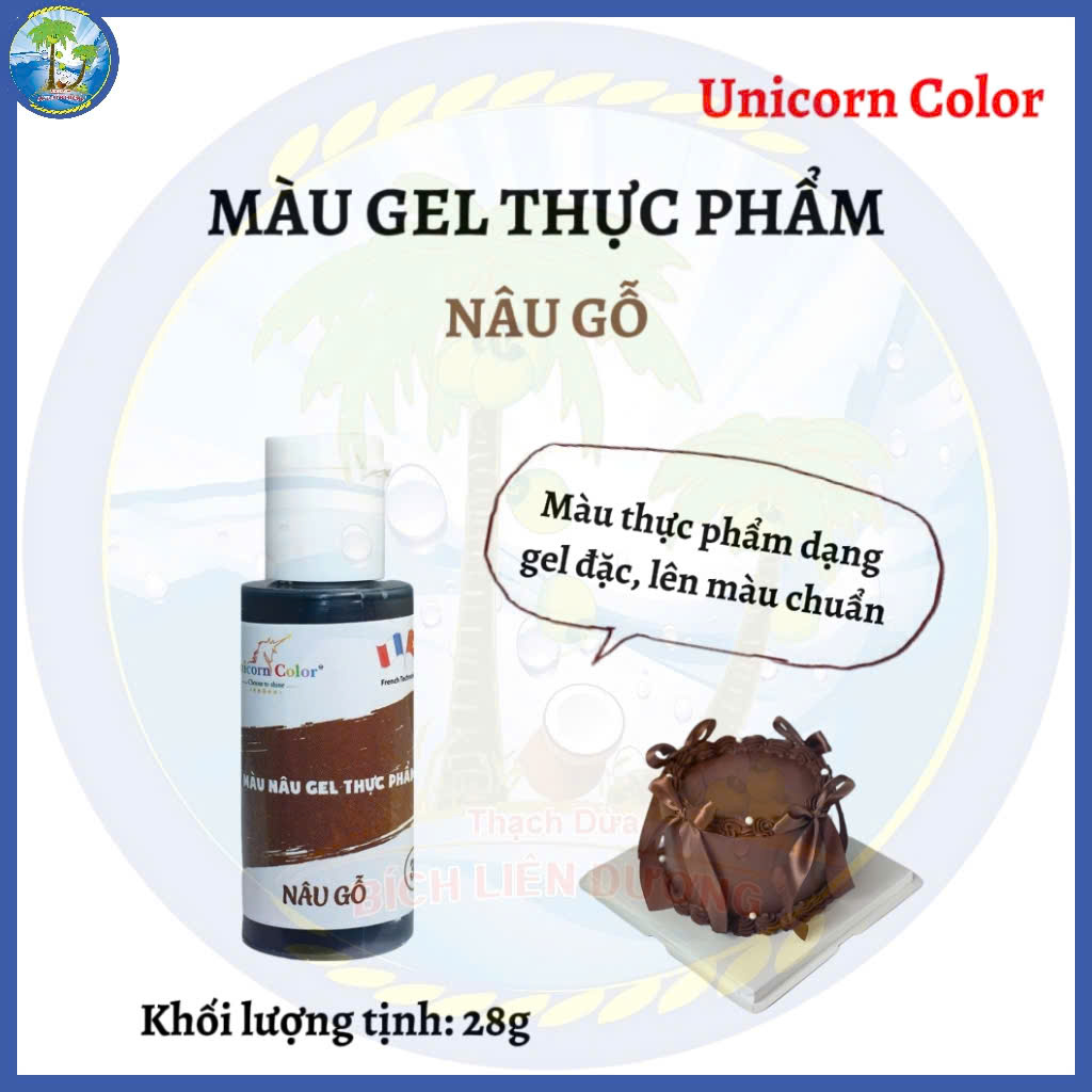 [Chai 28g] Màu nâu gỗ_Màu gel thực phẩm Unicorn Color