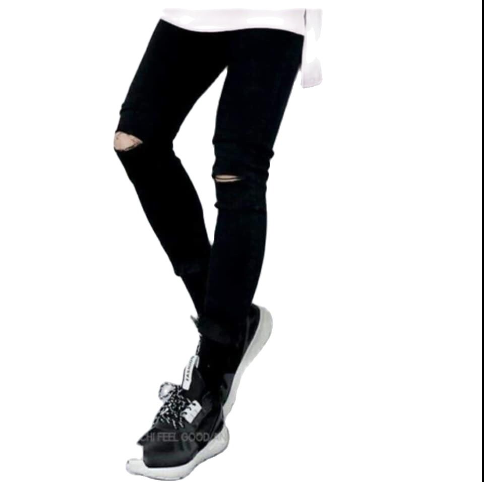 Quần jean nam đen chất hàn quốc co giãn thoáng mát , dáng skinny fit form chuẩn
