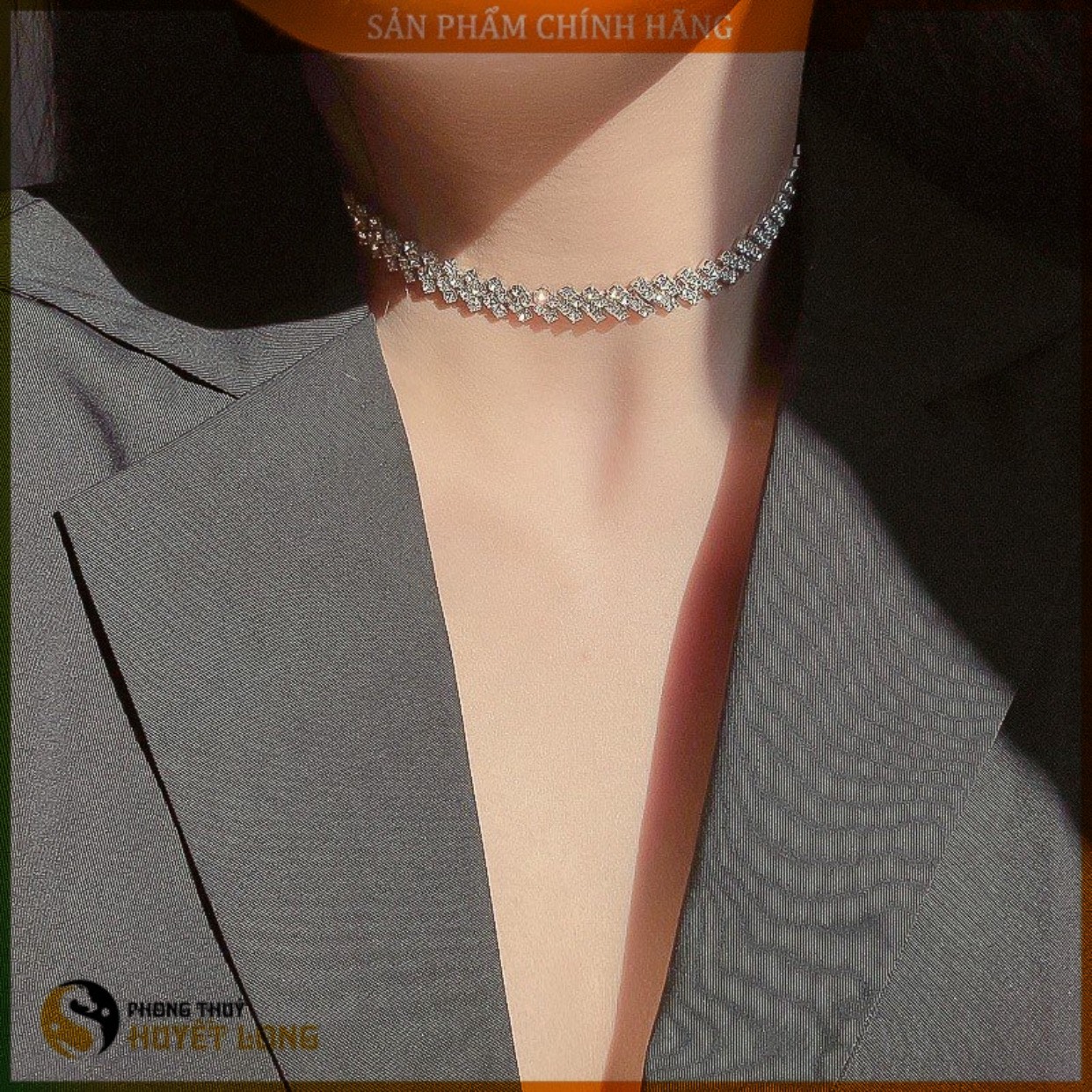 Vòng Cổ Dây Chuyền Choker Đính Đá Đi Tiệc Cá Tính Sang Trọng