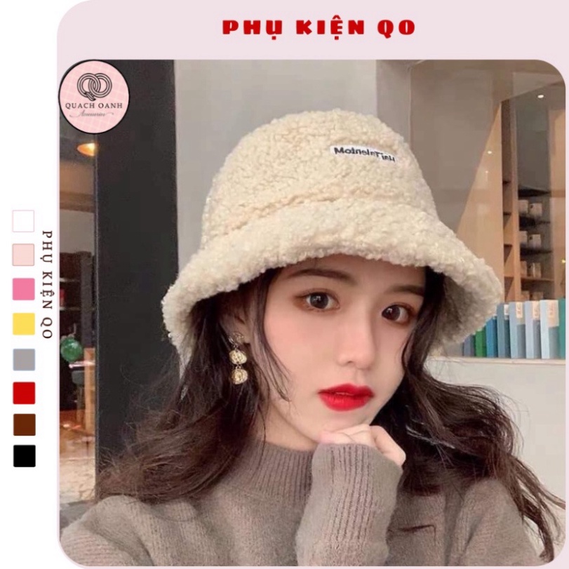 Mũ lông cừu nữ , mũ bucket lông cừu phong cách Hàn Quốc mềm mại - MU04