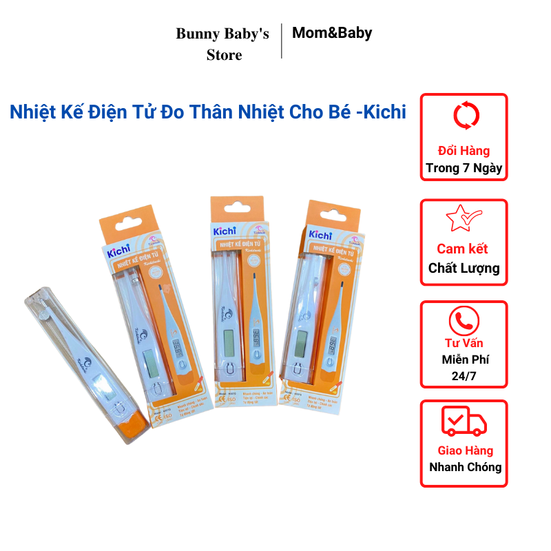Nhiệt kế Cho Trẻ Sơ Sinh, Nhiệt Kế Điện Tử Kichi Kiểm Tra Thân Nhiệt Cho Bé BunnybabyStore