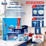 Combo Finish: Viên Rửa Chén Finish Nhật Bản Power Cube 100 Viên + Nước bóng + Dung dịch vệ sinh máy + Muối 2kg