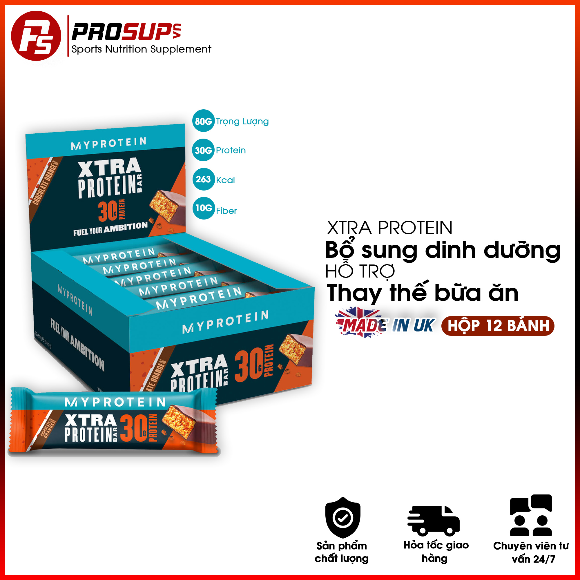 Xtra Protein - My Protein - Bar protein bữa ăn thay thế cung cấp 30g protein và năng lượng hiệu quả