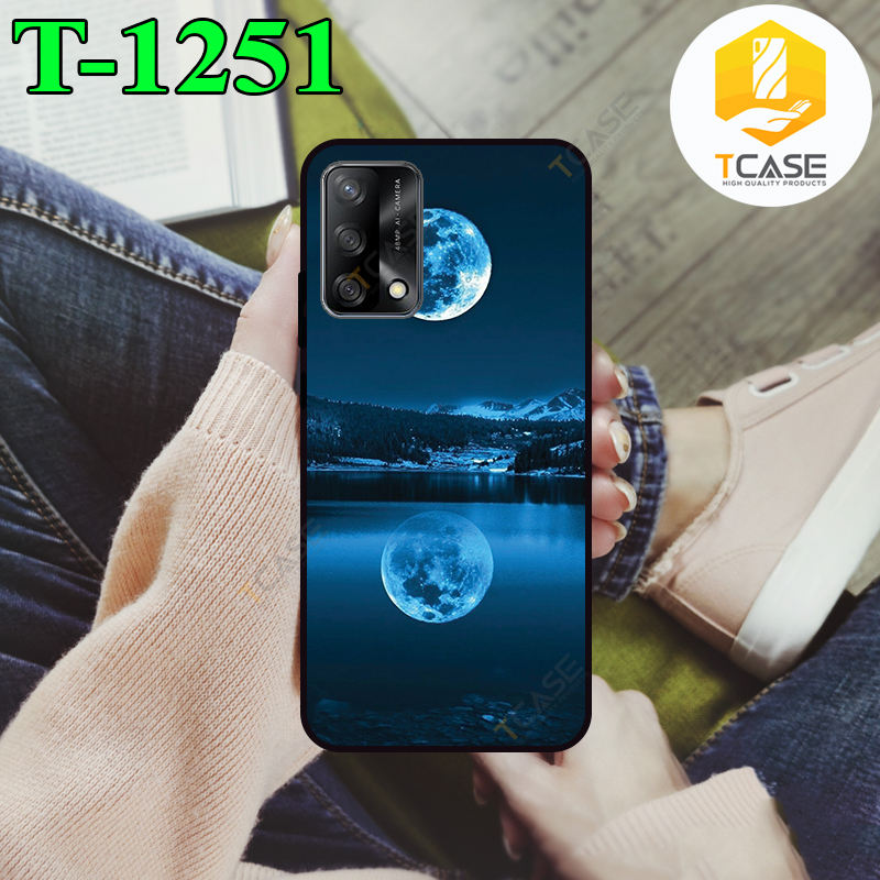 Ốp lưng Tcase dành cho Oppo A95 in hình mặt trăng xanh