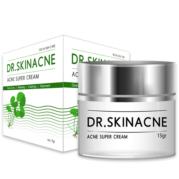 ( hộp 15 gram) kem mụn Dr SkinAcne chính hãng - mặt hết mụn - da trắng đều màu - giảm nhờn - se khít chân lông - shop ánh hồng 2019