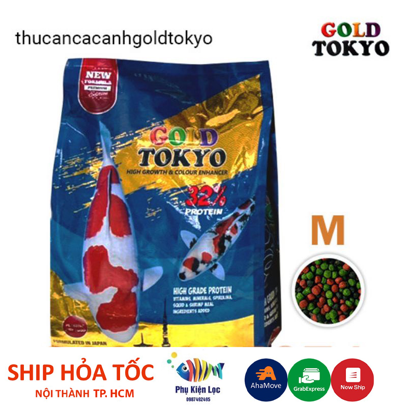 Thức ăn tăng trưởng 32 độ đạm cho cá koi gold tokyo túi 2,5kg
