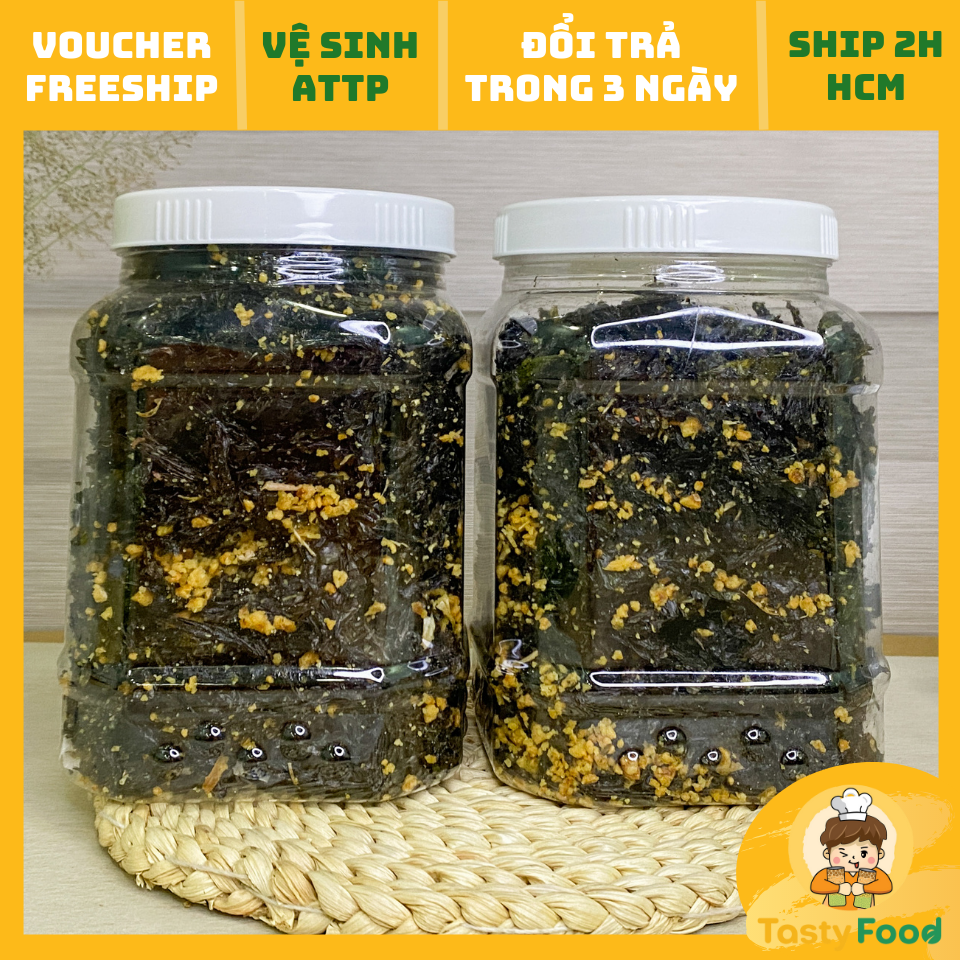 500G Rong Biển Cháy Tỏi Tasty Food, Gạo Lức Rong Biển, Rong Biển Sấy