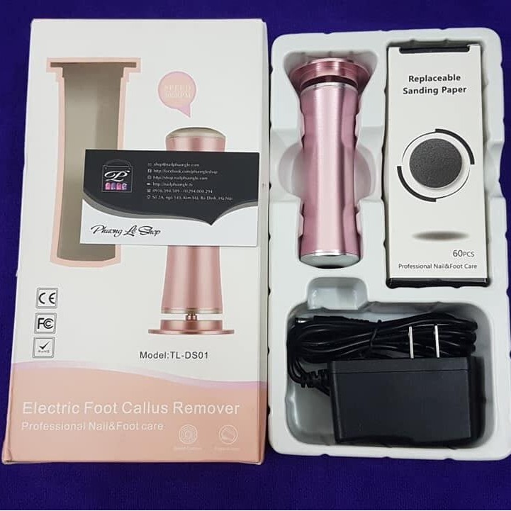 Máy chà gót cho tiệm nail, Spa kèm 60 miếng nhám hàng loại 1,2