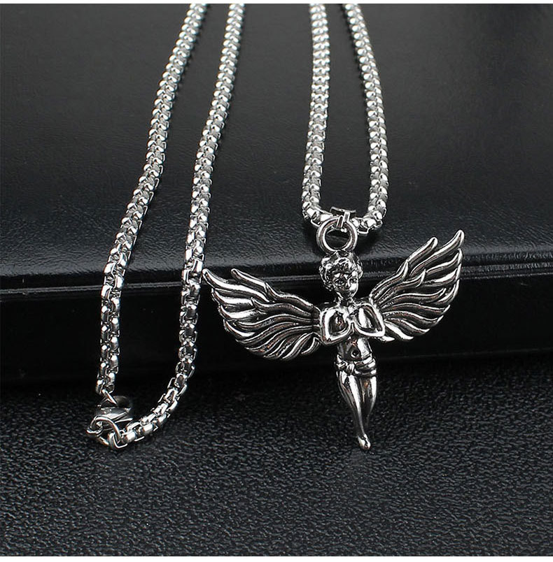 Dây chuyền nam mặt thiên thần độc lạ- vòng cổ nam nữ Titan siêu bền