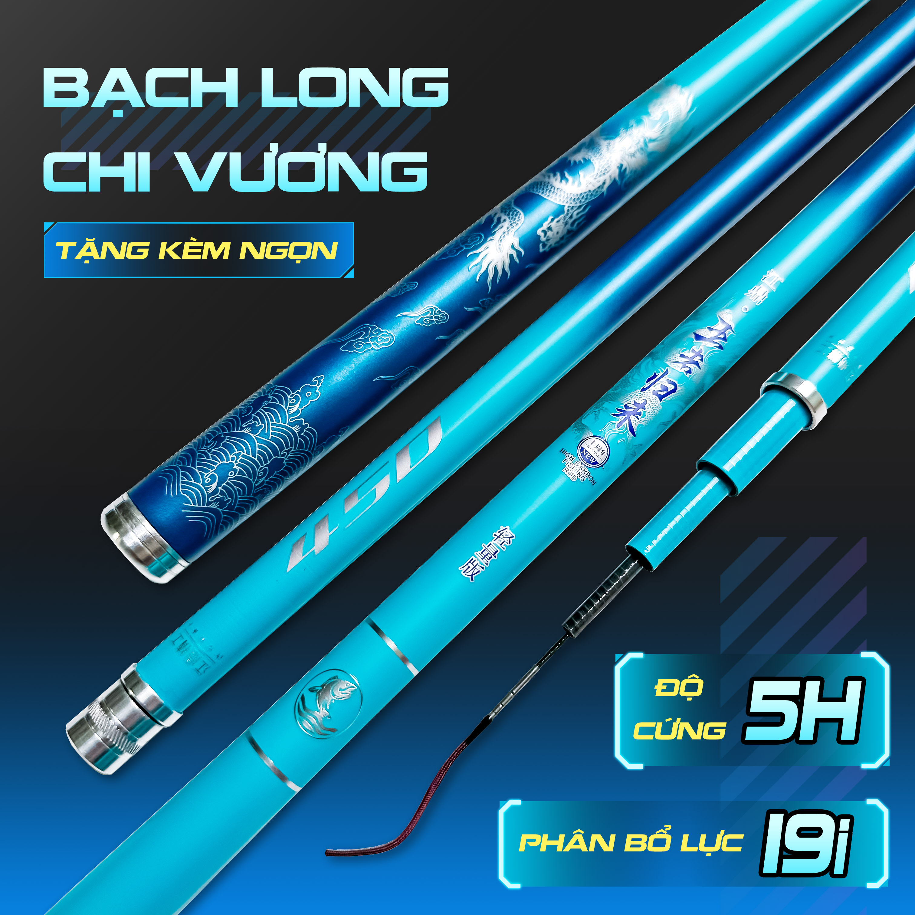 Cần câu đài nội địa trung Bạch Long Chi Vương 5H Tặng Kèm Ngọn Phụ